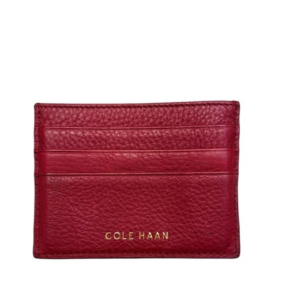 Cole Haan red leather card case holder